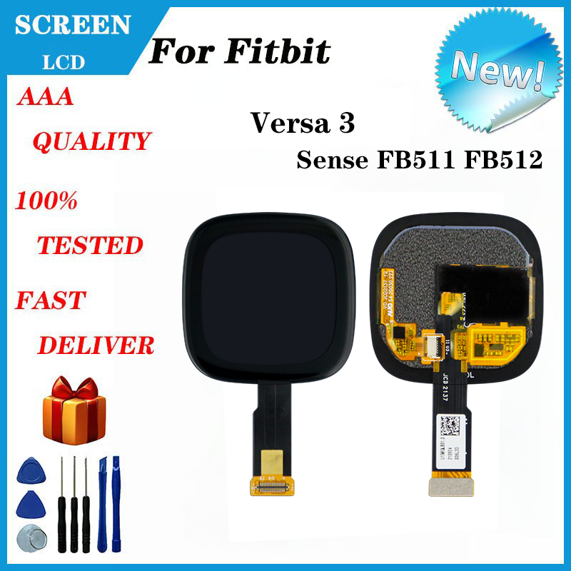 Untuk Fitbit Versa 3 Sense FB511 FB512 OLED LCD tampilan layar sentuh Aksesori perbaikan pengganti.