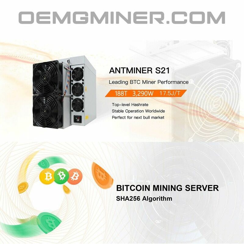 New Bitmain Antminer S21 200th/s 3500W BTC Miner