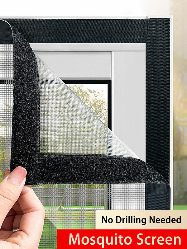 Idéale pour l'été Moustiquaire de Fenêtre Autocollante Personnalisable - Anti-Moustique, Lavable, Réutilisable, Installation Facile