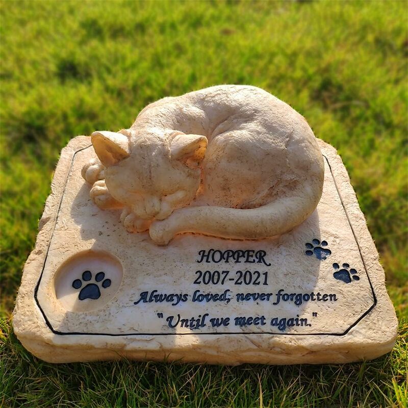 Pet Memorial Stones Personalized Name Date Cat Memorial Stones Tombstones Outdoors or Indoors for Garden Backyard Grave Markers