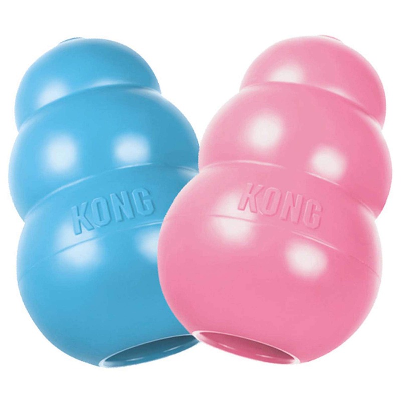 Kong-brinquedo de filhote de cachorro natural dentição de borracha-divertido para mastigar, perseguir e buscar (a cor pode variar)