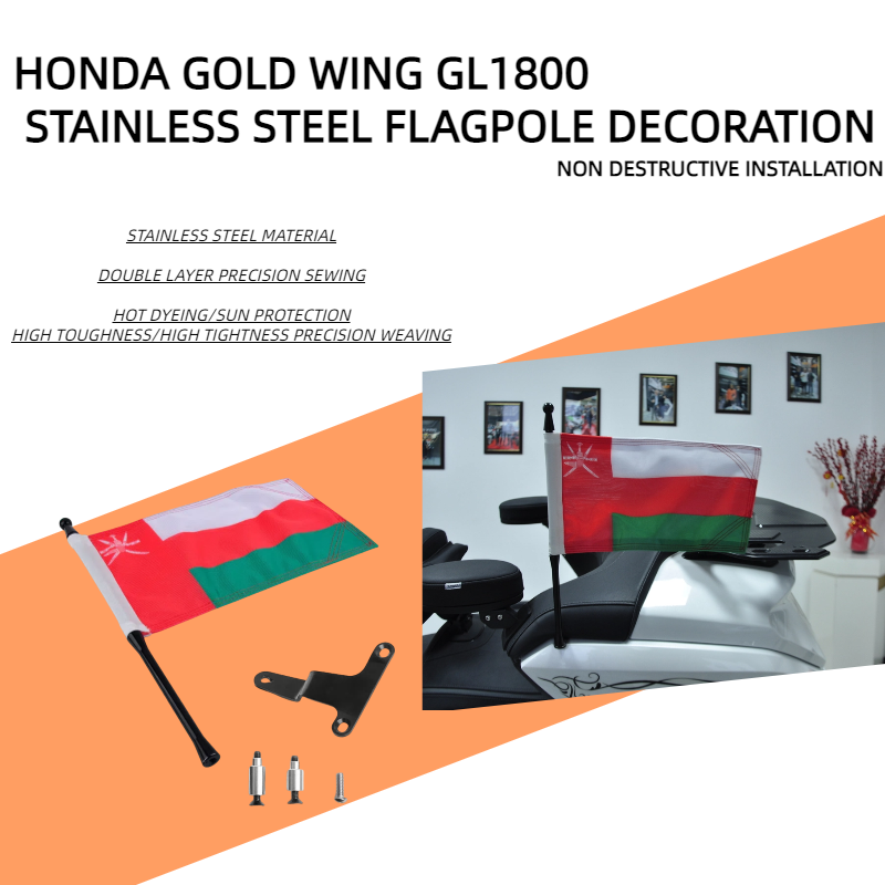 Mástil de bandera para motocicleta Honda Gold Wing GL1800 Tour, Grupo Omán, motocross, 2021-2024
