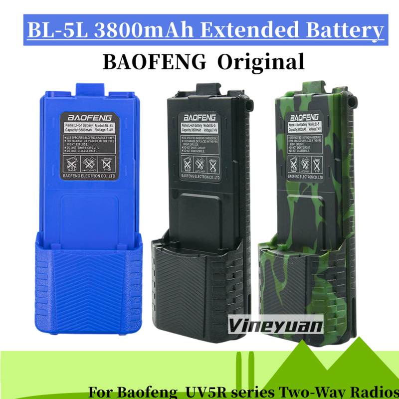 Baofeng UV5R トランシーバーバッテリー拡張 7.4 v 3800 mah リチウムイオン BL-5 の baofeng UV-5R UV-5RE 黒