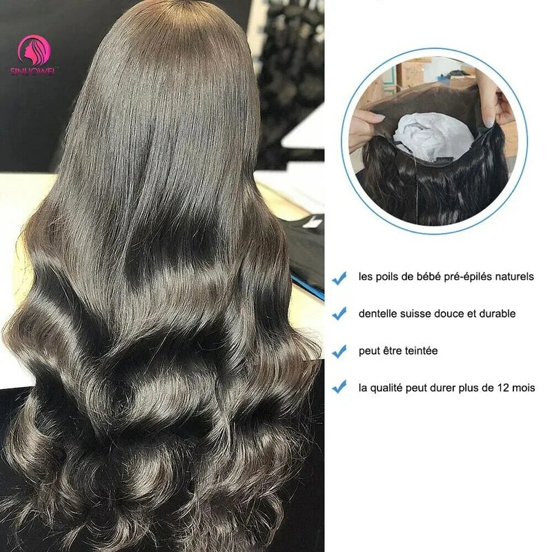 13x4 Glueless Wig Body Wave Human Hair Wig 4x4 Body Wave HD Lace Closure Wig Remy Hair Pre Plucked Glueless Wig 180%Density