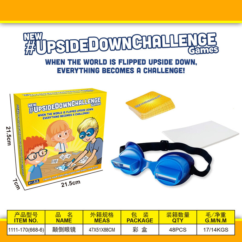 Complete Fun Challenges Game para amigos e familiares, Upside Down Goggles, jogo hilariante para noite e festas