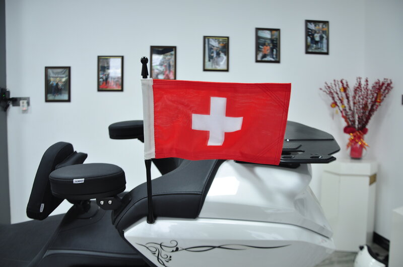 Paniek-Gouden Vleugel Gl1800 Motorvlag Groep Voor Honda Motorfiets Switzerland Vlaggenmast Motorcross 2021 Vlaggenmast Moto Tour