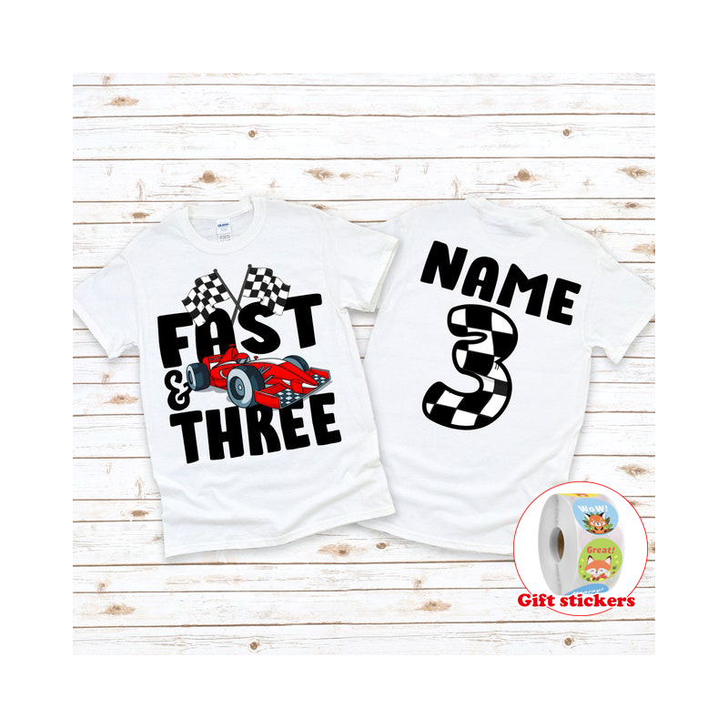 Twee Snelle Verjaardag T-Shirt | Tweede Verjaardagsshirt Kids 2e Verjaardag T-Shirt | Racewagen Verjaardag T-Shirt | Birthday Boy Shirt