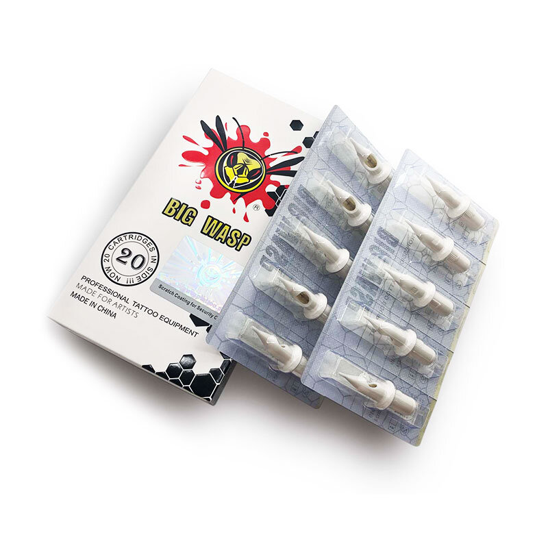 Картриджи для тату-игл BIGWASP RM, круглые одноразовые стерильные иглы DragonHawk с круглой подкладкой, 20 шт./коробка