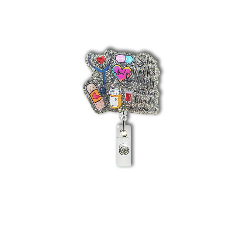 Porta badge identificativo per infermiere porta Badge Clip retrattile un ottimo regalo per un amico può essere utilizzato per la raccolta