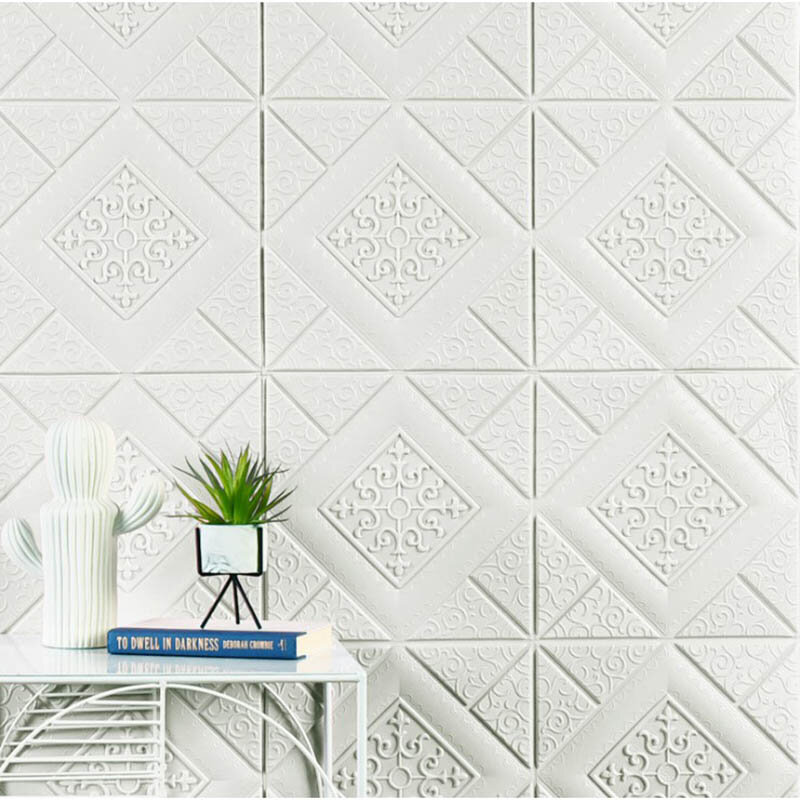 Papel tapiz de techo 3D, pegatinas de pared impermeables de ladrillo, papel de pared de espuma autoadhesivo, decoración del hogar, 70x70cm, 1 ud.