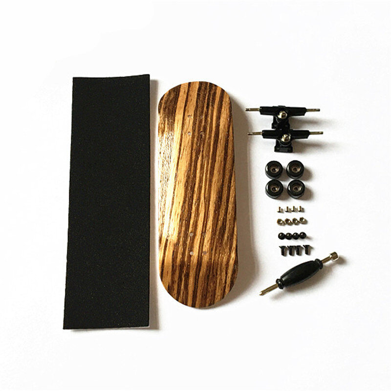 Fingerboard Set com Deck De Madeira Profissional, Metal Truck Bearing Wheels, Finger Skate Toys, 34mm