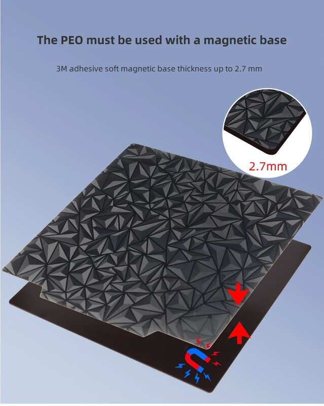 Placa de Construção PEI magnética para impressora 3D, mola chapa de aço para artilharia Sidewinder, cama PET, CR10, CR10S, 310x310mm, X1, X2