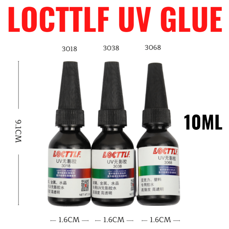 LOCTTLF-pegamento UV para mesa de centro, adhesivo suave transparente de plástico, para vidrio, artesanía, 3018, 3038, 3068, 10ML