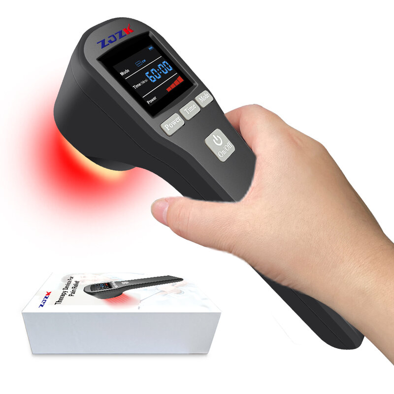 ZJZK 880mW Cold Laser Injury Pain Management Therapy for Arthritis Wound Healing 808nm and 650nm Sciatica Heel Spurs