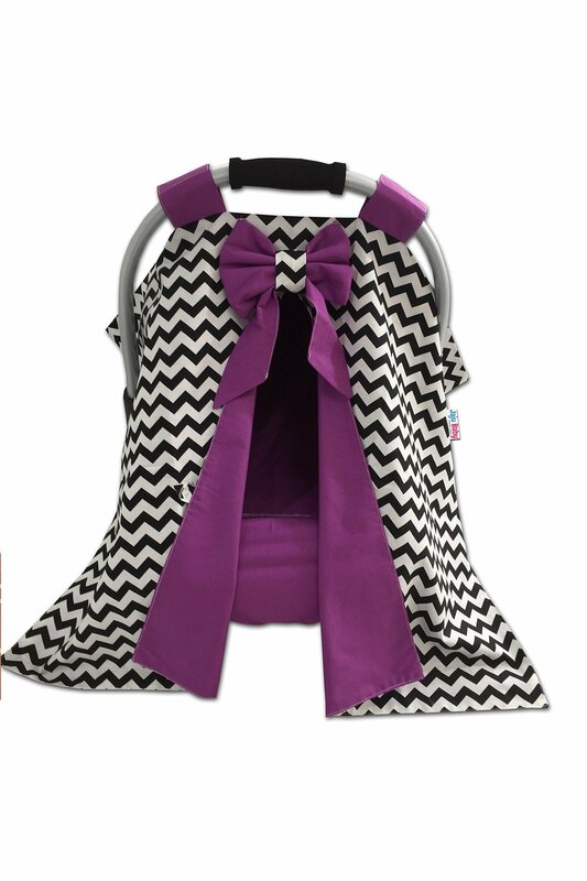 Juste de poussette violette et zigzag faite à la main, couverture intérieure