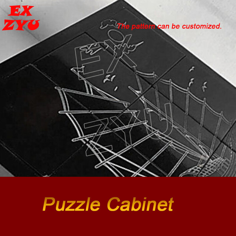 Escape room props Puzzle Cabinet Put all 9 pieces into correct positions for the pattern to unlock cabinet escape game  EX ZYU
