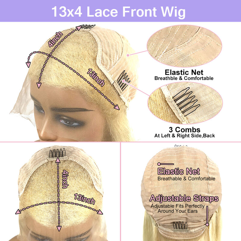 Perruque Lace Front Wig Body Wave brésilienne Remy, cheveux vierges lisses, rose foncé, 13tage, pre-plucked, transparent, pour femmes africaines
