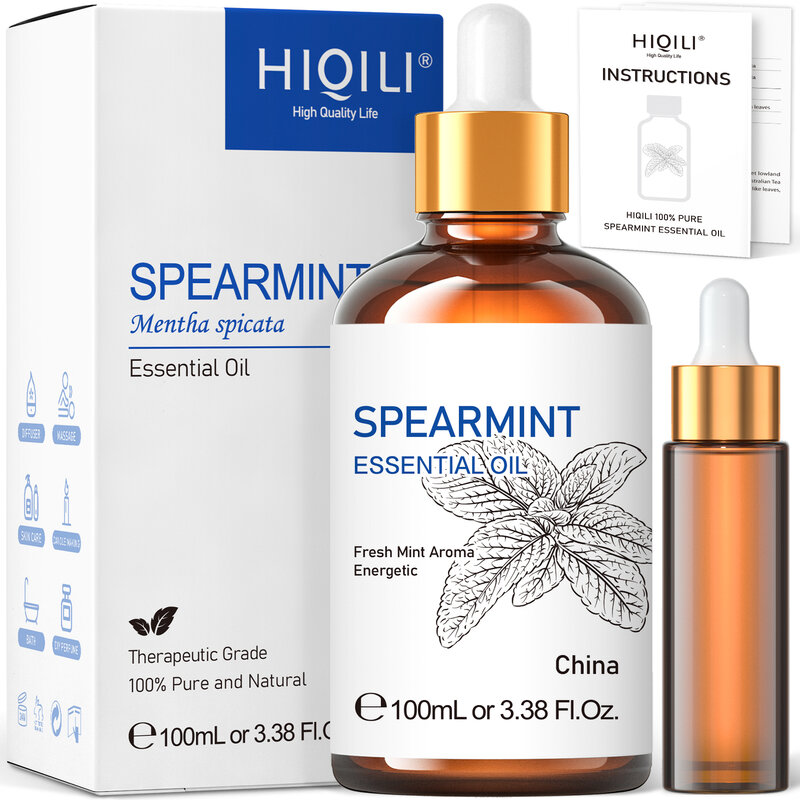 Hiqili-óleo essencial puro para difusor, 100ml, baunilha, rosa, canela, limão, para umidificador, massagem, alívio muscular, banho