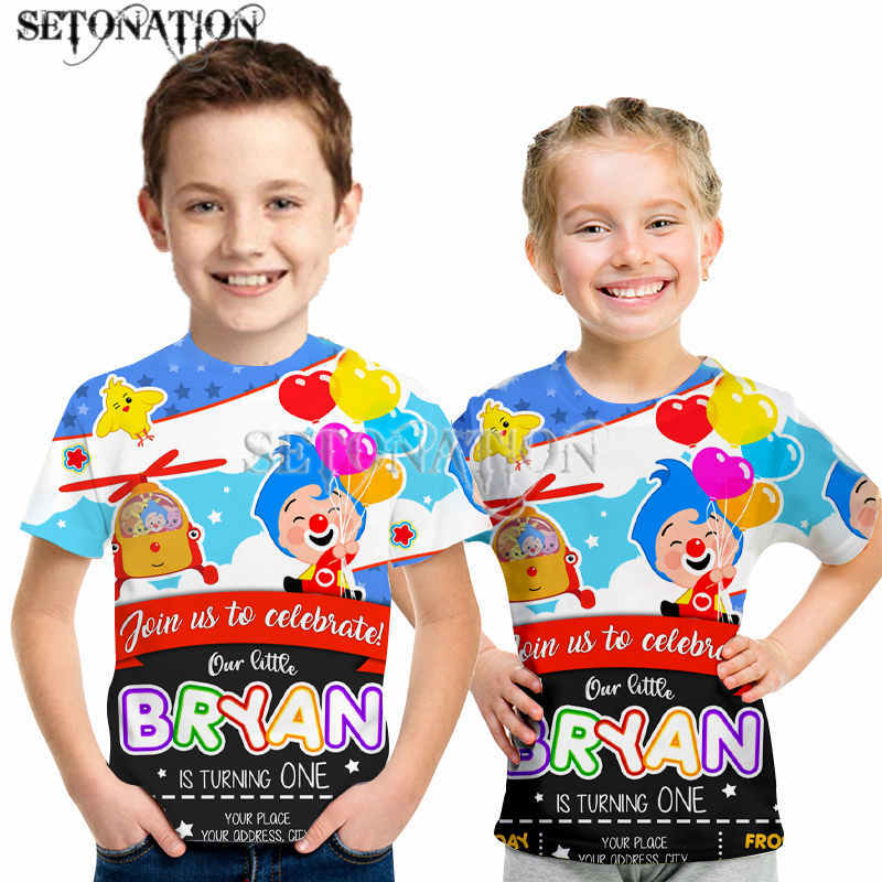 Kawaii Plim Plim วันเกิดการ์ตูน2022 Boys เด็ก3D พิมพ์เสื้อยืดเสื้อคอวีแขนยาวเสื้อผ้าเด็ก Casual BirthdayTops