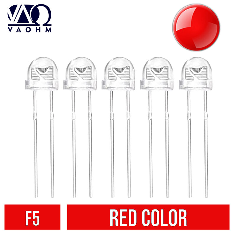 LED F5 Straw Hat Transparent  (RED/BLUE/GREEN/ORANGE/YELLOW) 10PCS/LOT