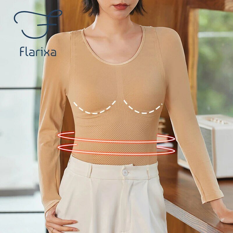 Flarixa Body Shaper ผู้หญิงชุดลองจอนฤดูหนาว Warm Tights 37 ° คงที่อุณหภูมิ Thermo ชุดชั้นใน Warm เสื้อกั๊ก Tops