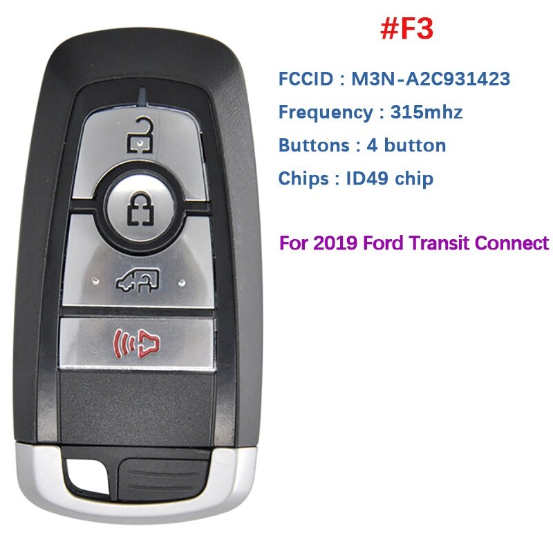 CN018109 For Ford Mondeo Fusion Mustang Cobra Raptor Lincoln FCC:M3N-A2C31243800 315/434/868/902MHZ Key Smart Keyless Go