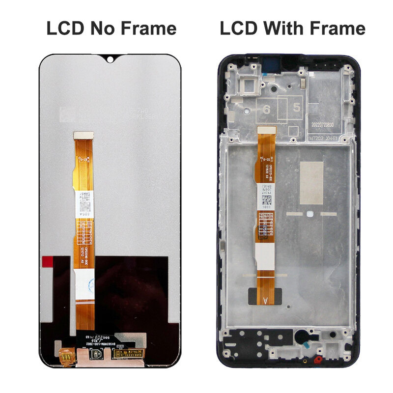 6.55" Original For Vivo Y22 V2207 LCD Display With Frame Touch Screen Digitizer Assembly Replacement For Vivo Y22s V2206 Screen