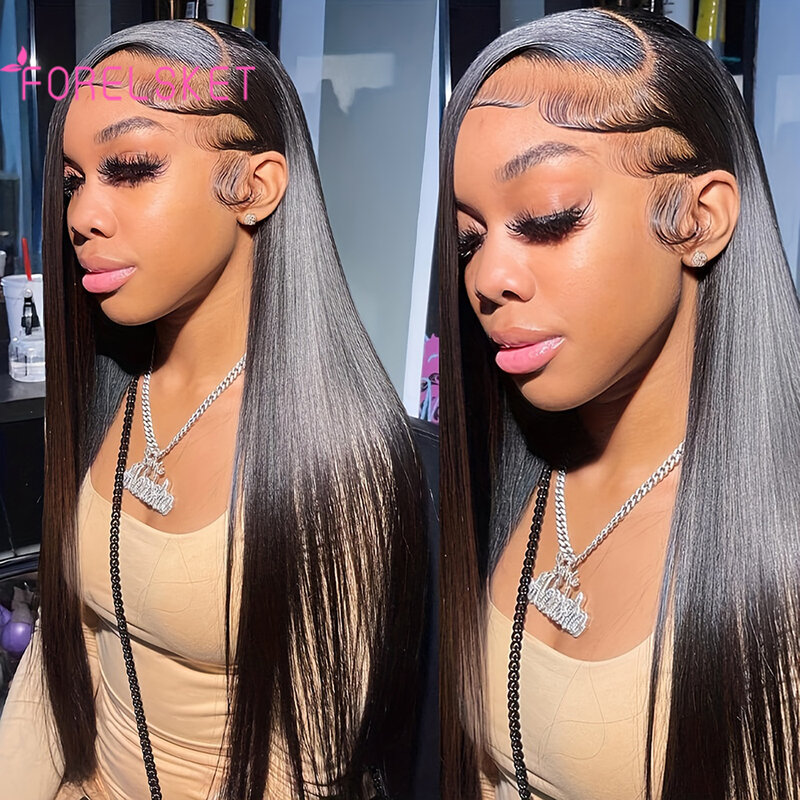 180% Density Straight Human Hair Wig 13x4 HD Transparent Lace Front Closure - Perfect For Women Headband for women,pixie hair