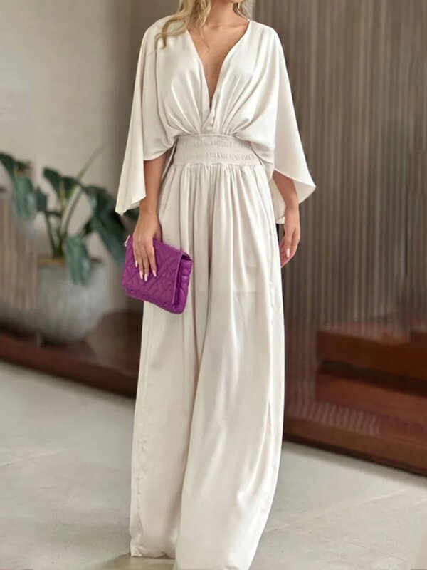 Mikydely New Summer Temperament Elegant Trend Fashion Fashion Loose Tie Jumpsuit