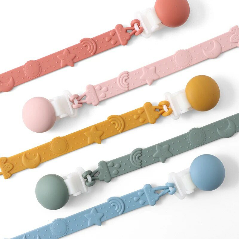 Silicone Pacifier Clips Chain Baby Teething Toys Chew  Dummy Holder Dropshipping  Infant Nipple Holder Baby Accessories