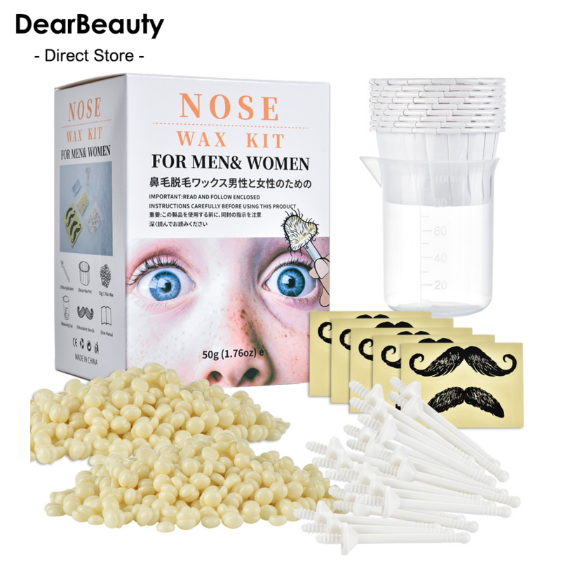 Kit de cera de nariz portátil para hombres y mujeres, depilación, depilación, limpieza de uñas, cortaúñas, herramientas de belleza, 50g