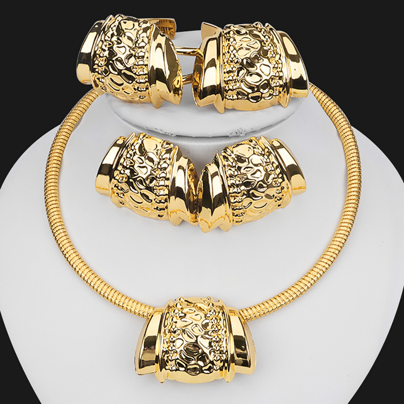 Afrykański zestaw biżuterii damskiej naszyjnik kolczyki wesela projekt bransoletka pierścionek biżuteria Party Bridal Dubai akcesoria prezent