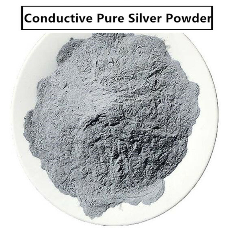 Polvo de plata ultrafino de alta pureza, escamas de plata, esférico, Micron, Nano polvo de plata conductora