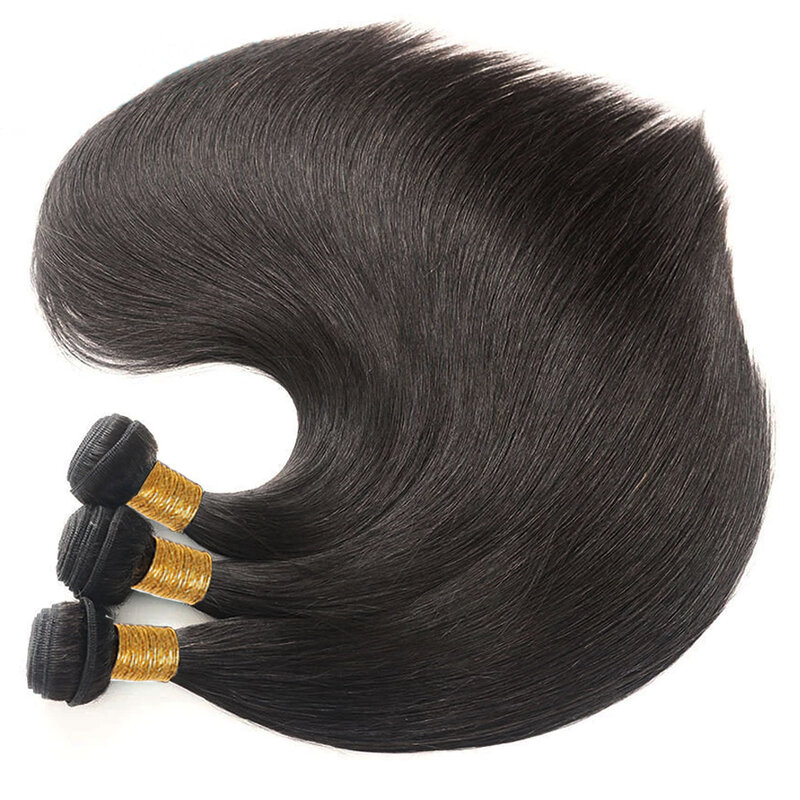 Прямые пряди волос 12 А, необработанные бразильские человеческие волосы для наращивания для черных женщин, натуральный цвет, 3/4 пряди, волосы Remy длиной 30 дюймов