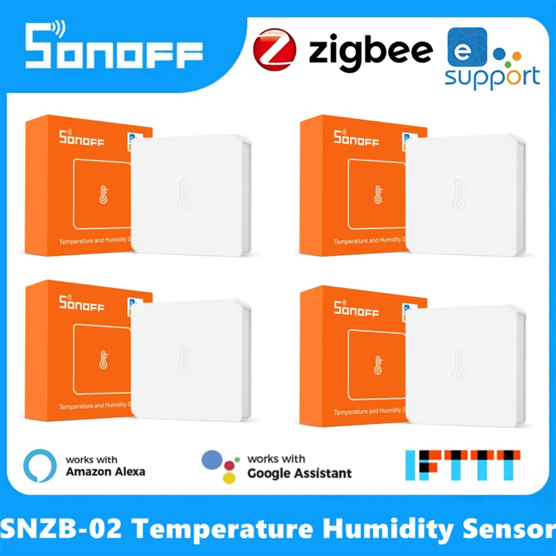 SONOFF SNZB 02 eWeLink termometer detektor kelembaban, perangkat rumah pintar ZigBee, Sensor temperatur, termometer Alexa Google Assistant Blue