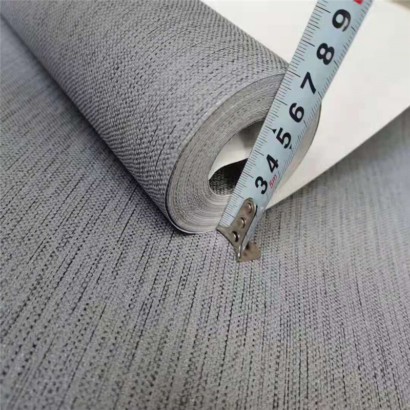 Linen Pattern Non-woven Wallpaper Hotel Bedroom Living Room Background Wall Home Decoration Solid Color Thickened Wall Stickers