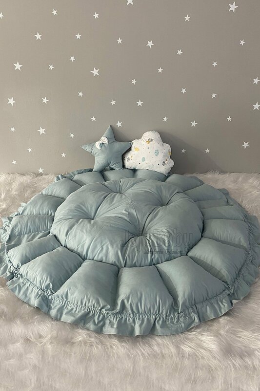 Handmade Cute Clouds Retractable - Collapsible Play Mat with Mosquito Net Apparatus Babynest
