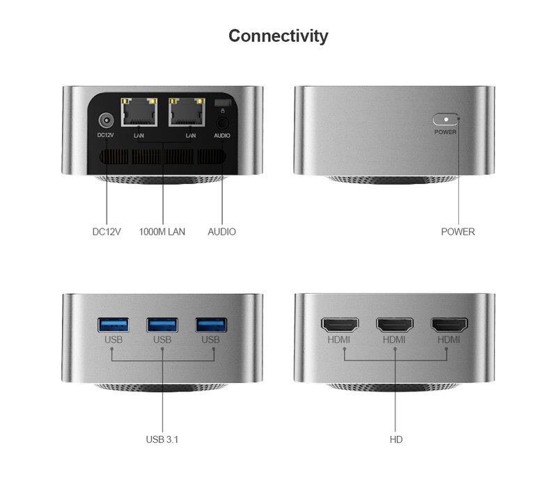 Мини-ПК Chatreey T8, Intel Celeron Quad Core N200/N100, карманный компьютер 3xHD 2,0 2xgigabit Ethernet Windows 11 Wifi5