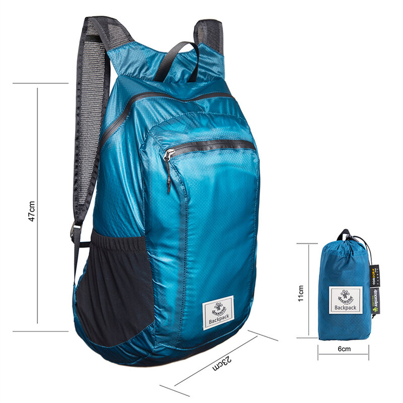 24l portátil impermeável acampamento ao ar livre caminhadas mochila de viagem leve-azul