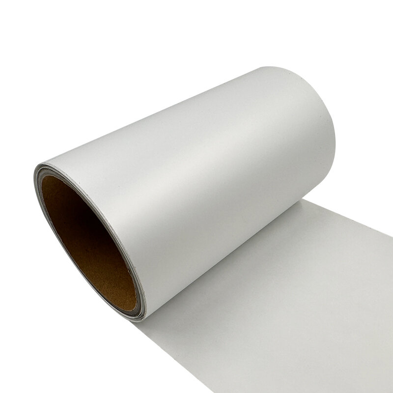Hochfestes 7818 Splitter Haustier kleber Wärme übertragungs etikett Kunststoff folie matt silber Polyester-Finish
