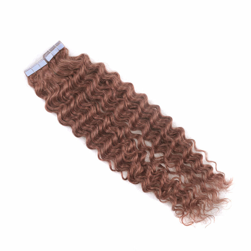Extensions de cheveux naturels brésiliens Remy, 20 pièces/ensemble, Deep Wave, couleur noire, brune et Blonde