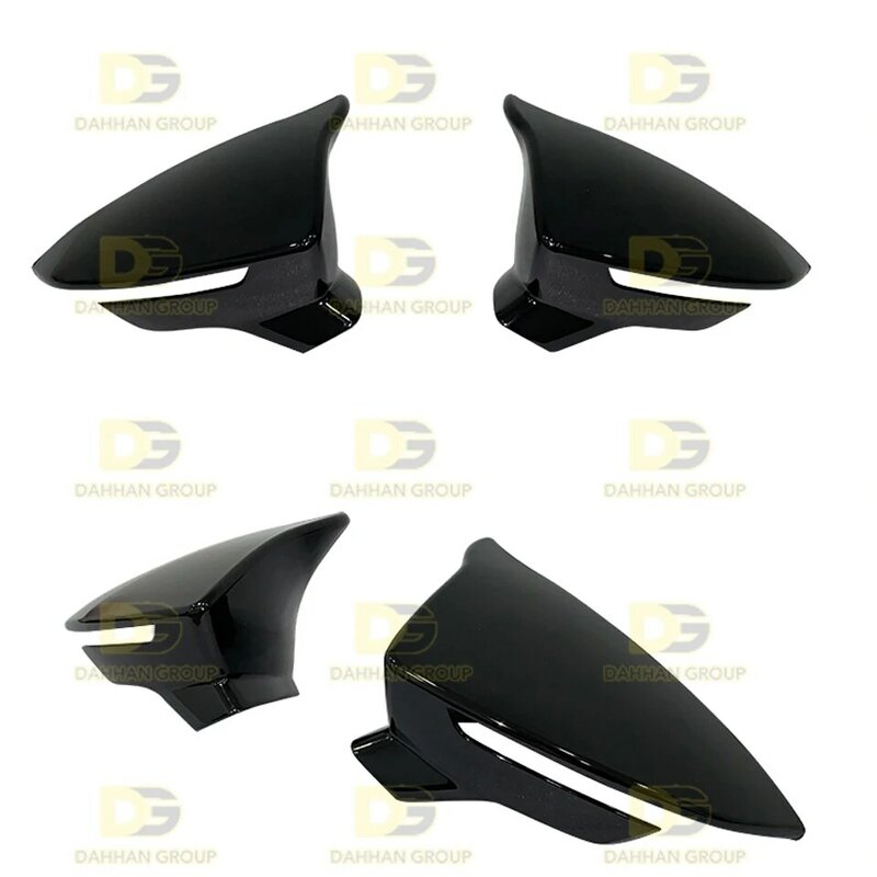 Seat Leon MK3 dan MK3.5 2012 - 2020 Set Sarung Cermin Gaya Batman Kaca Mata Piano Kiri dan Kanan Hitam Plastik Leon Kit FR Cupra