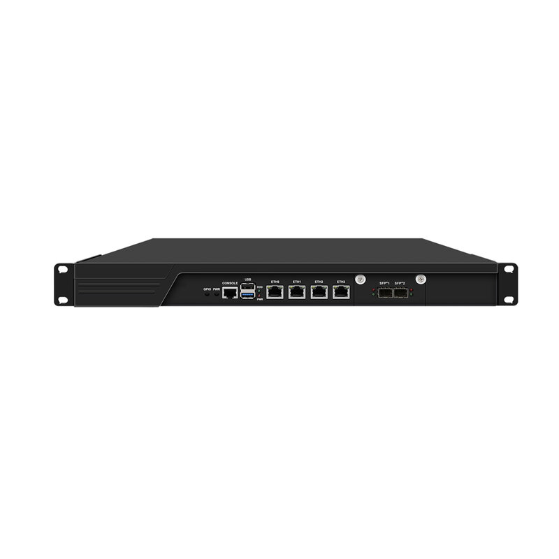HUNSN 1U Cabinet Firewall Appliance 10GB, Intel N100/N200/I3 N305, RJ54k,4 x 2.5GbE LAN, 2SFP + 82599es 10 Gigabit,GPIO, Slot SIM