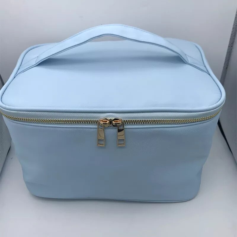 Bolsa de almacenamiento de nailon para mujer, bolsa de aseo personalizada con parche bordado, impermeable, para viaje, maquillaje, 4 tamaños, S, M, L, Xl