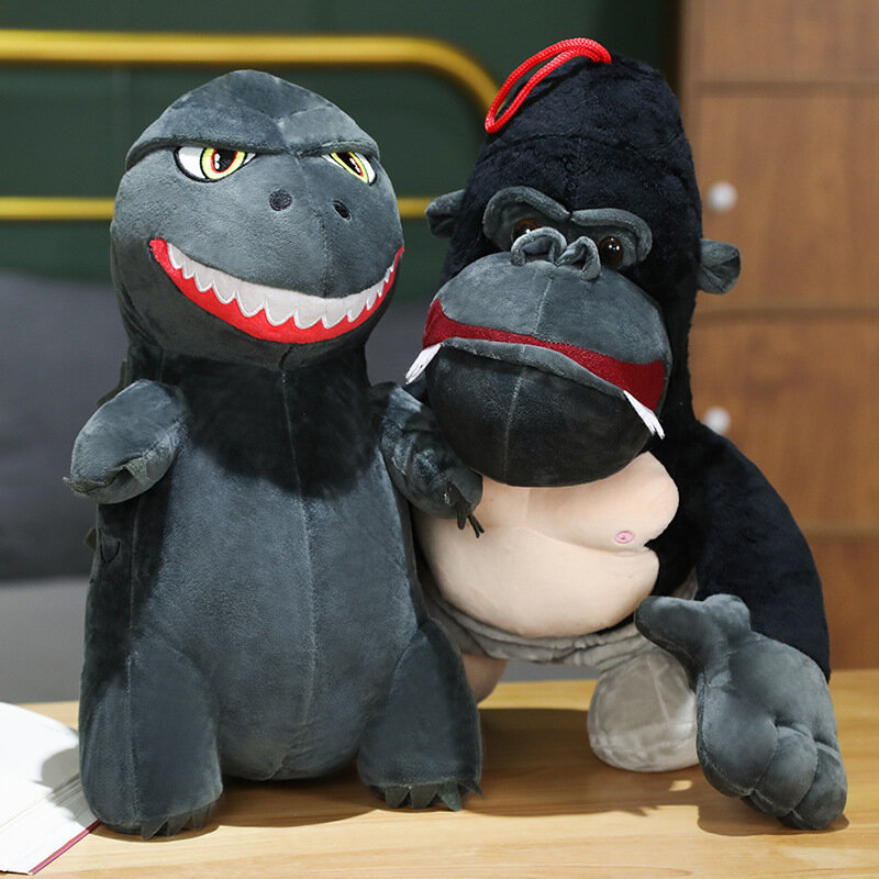 Muñeco de peluche de película el rey de los monstruos Godzilla Dinosaurs vs. orangutanes King Kong Kawaii, juguete para niños, regalo de cumpleaños y Navidad