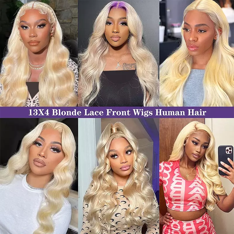 Perruque Lace Front Wig Body Wave Naturelle, Cheveux Humains, Blond, HD, 13x4, 13x6, 613 HD, au Choix, pour Femme