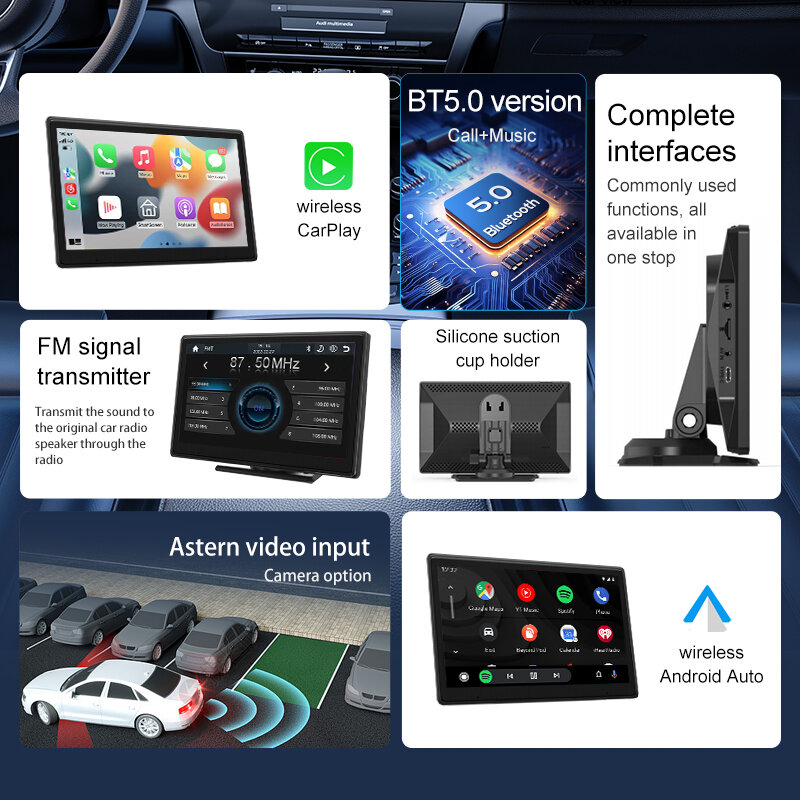 Acodo-マルチメディアプレーヤー付きカーラジオ,Android,9インチ,タッチスクリーン,USB,リアカメラ
