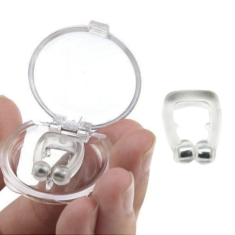 Klip hidung Anti mendengkur, perangkat Anti mendengkur magnetik Anti tidur dapat digunakan kembali untuk Pria & Wanita