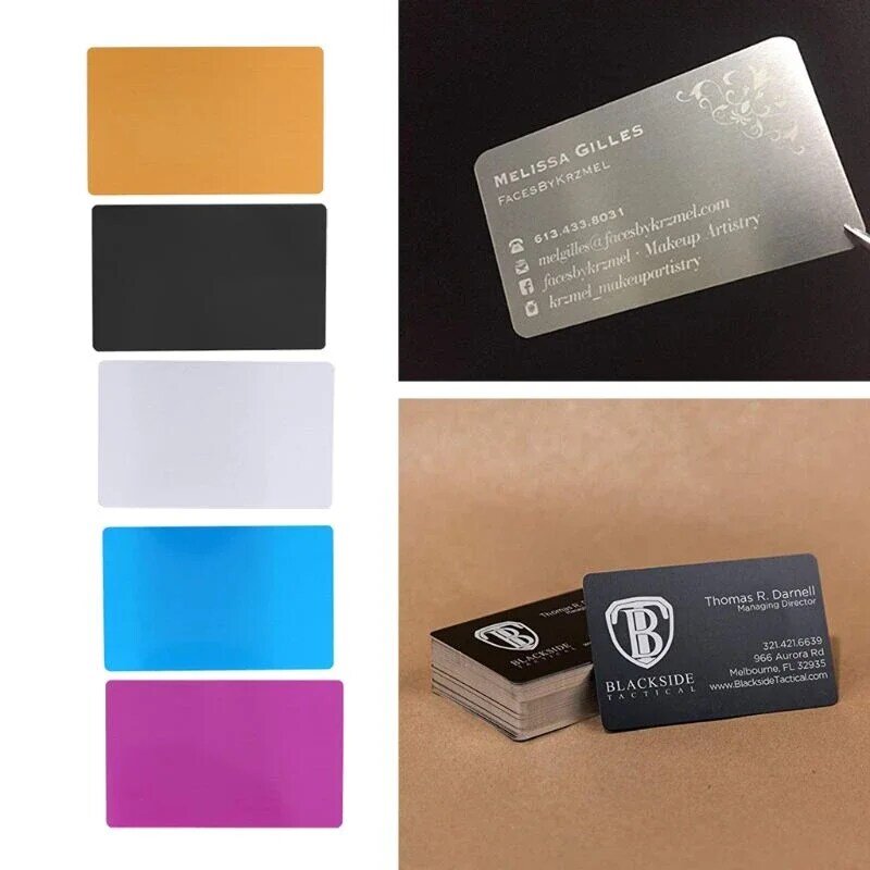 금속 명함 DIY 각인 DIY 카드 사무용품, 각인용 알루미늄 블랭크 레이저 블랭크, 0.4mm 두께 50 개/세트