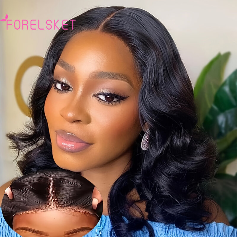 4x4 Lace Closure New Upgraded No Glue Wigs for Black Women Human Hair Natural Hairline 12 Inch Wear and Go Glueless Wig